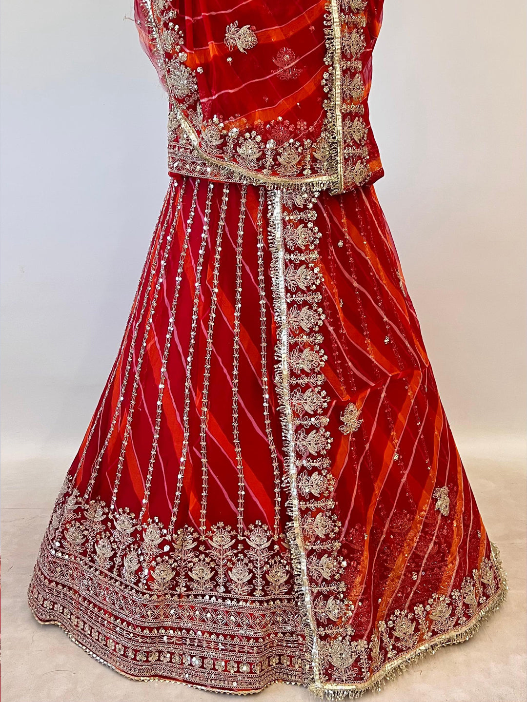 Royal Pure Lahariya Rajputi Poshak Set | Traditional Festive Wear for Women-91979
