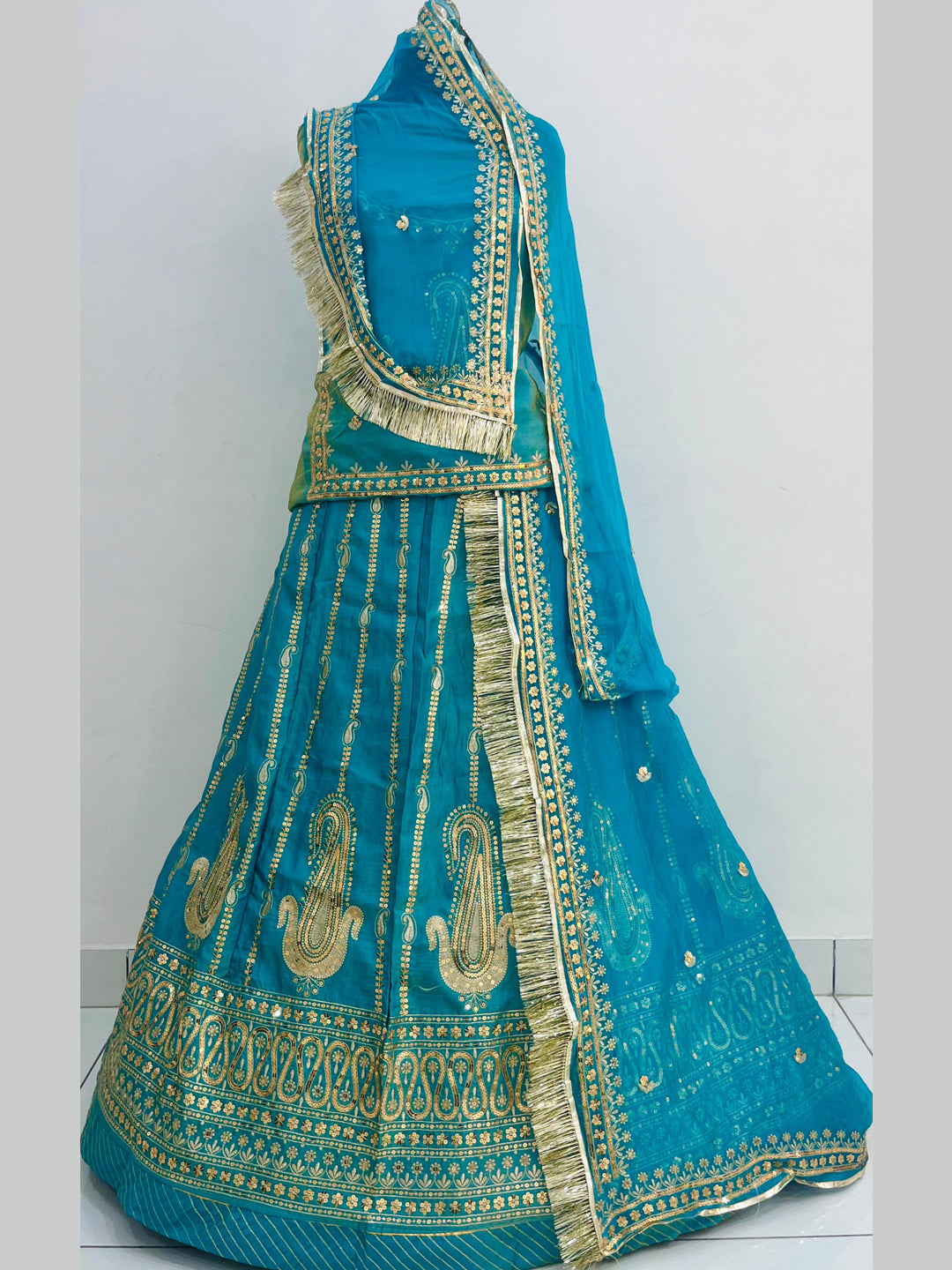 Sinduri Crush Part Wear Rajputi Poshak for Women in Blue -91944