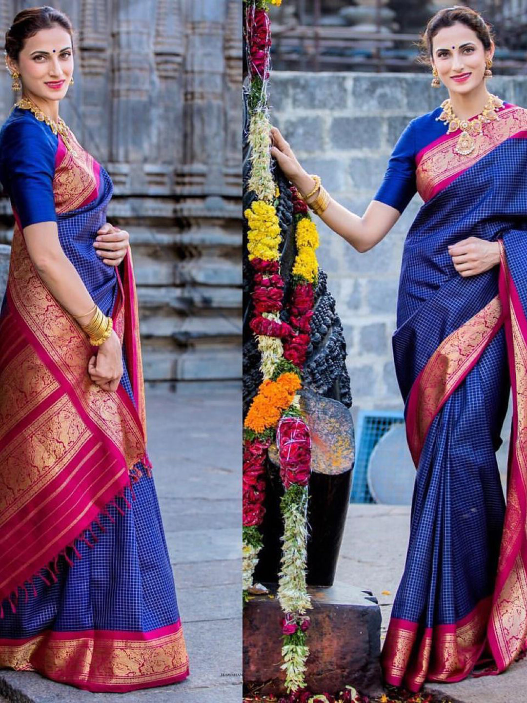 Presenting Enchanting Yet Breathable Blue Banarasi Sarees For Intimate And Big Fat Indian Weddings.
