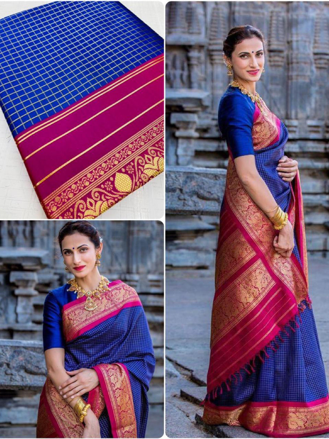 Presenting Enchanting Yet Breathable Blue Banarasi Sarees For Intimate And Big Fat Indian Weddings.