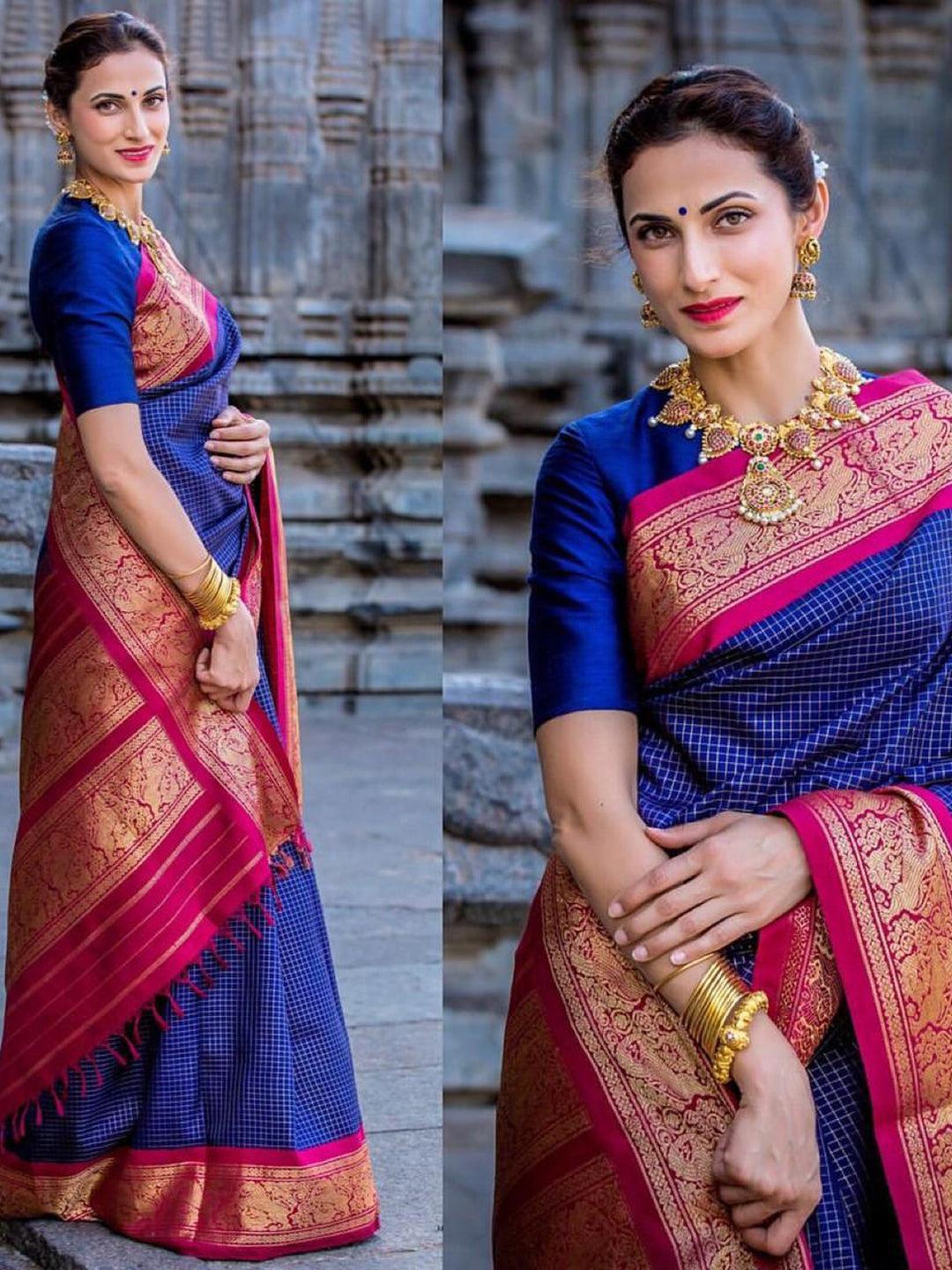 Presenting Enchanting Yet Breathable Blue Banarasi Sarees For Intimate And Big Fat Indian Weddings.