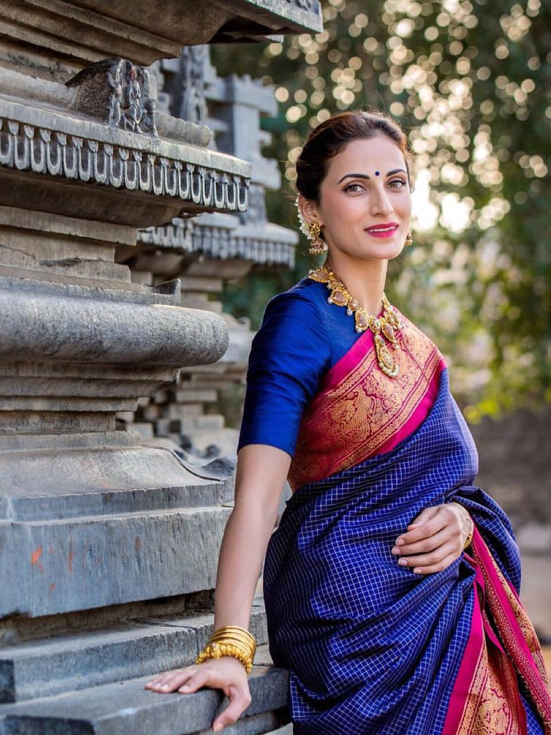 Presenting Enchanting Yet Breathable Blue Banarasi Sarees For Intimate And Big Fat Indian Weddings.