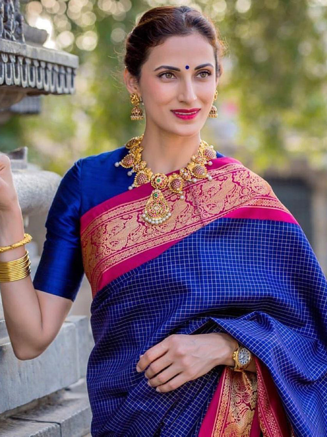 Presenting Enchanting Yet Breathable Blue Banarasi Sarees For Intimate And Big Fat Indian Weddings.