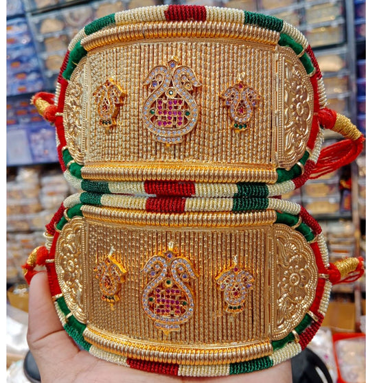 High Gold Plated Traditional Bajuband/Rajputi Baju/Rajwadi Baju Without Loom-81341