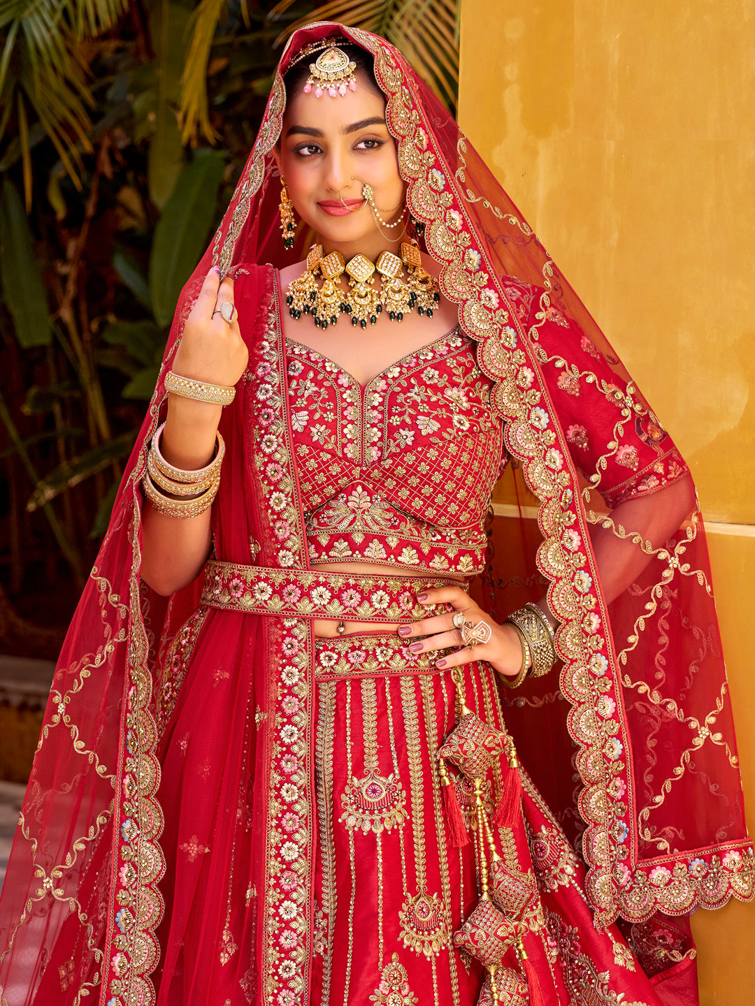Silk Traditional Wedding Reception Bridal Lehenga In Purple color-41075