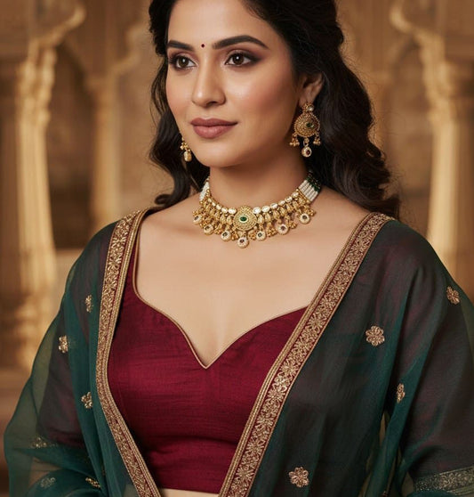 Necklace Brass High Gold Antique Combo Jewellery Set-20112