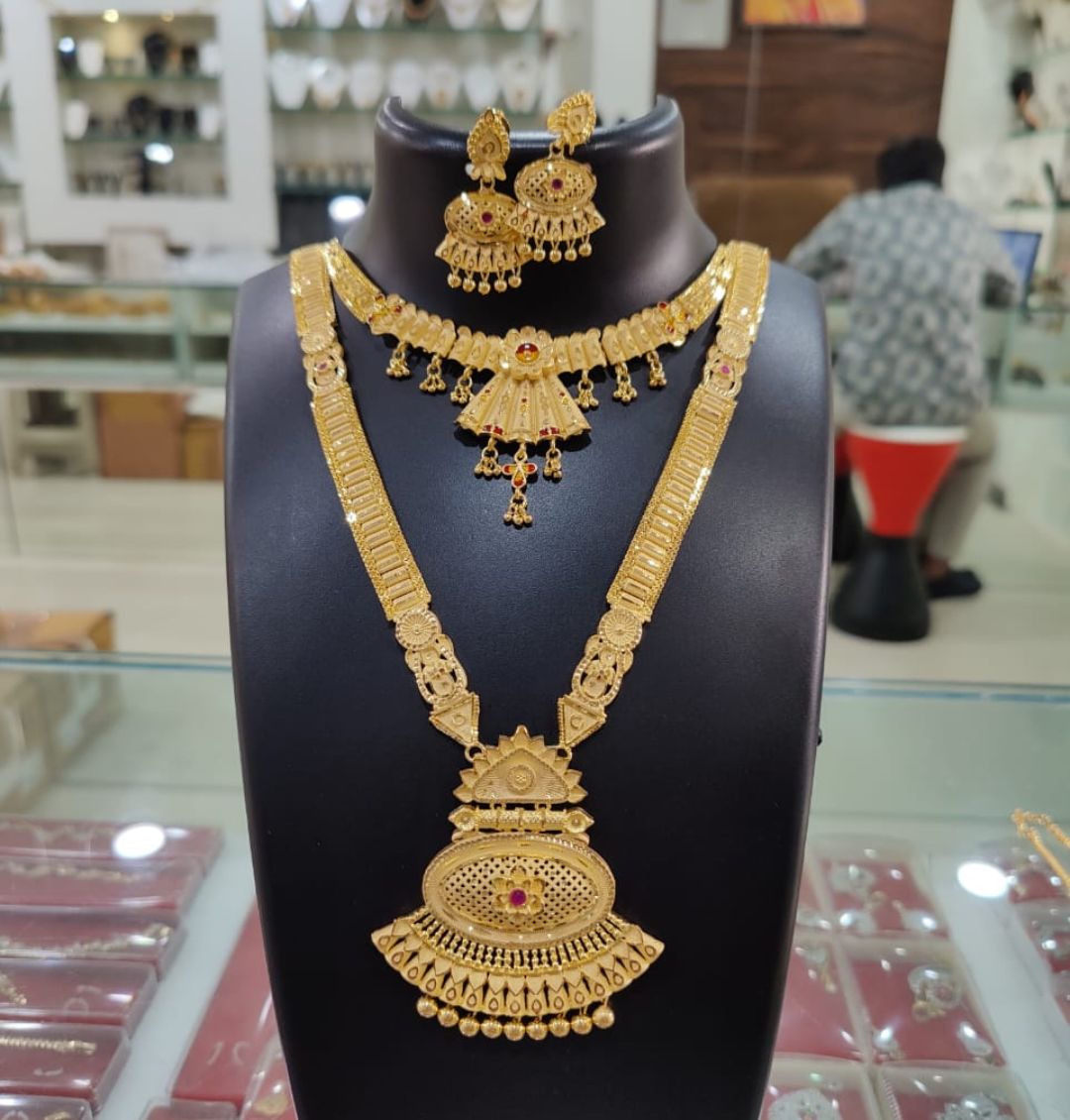 1 Gram Gold Plated Necklace Combo Set-81250