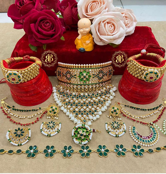 Rajwadi Kundan Pearl New Traditional Rajputi Jewellery Set-61000