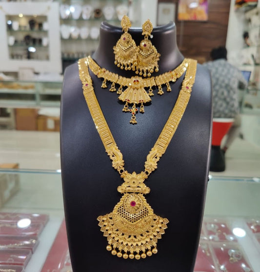 1 Gram Gold Plated Necklace Combo Set-81251