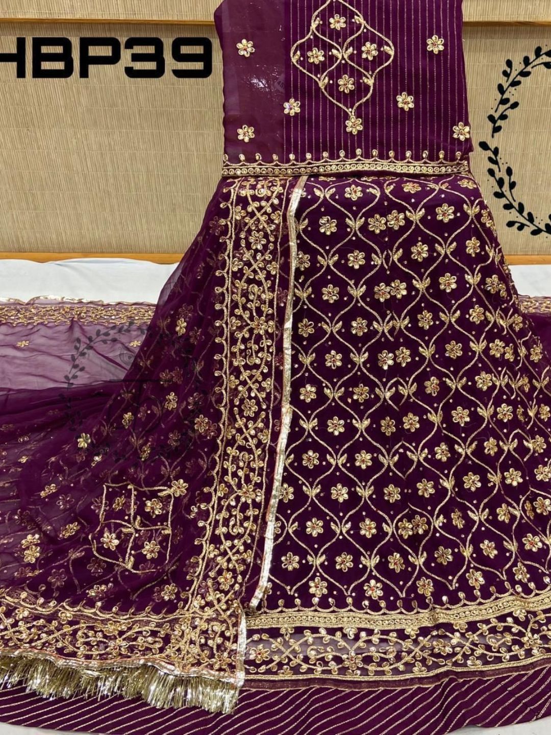 Stone Touch Half PureWedding Sangeet Rajputi Poshak In Purple Color-61059