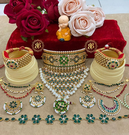 Rajwadi Kundan Pearl New Traditional Rajputi Jewellery Set-61003