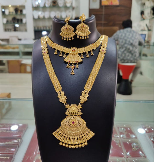 1 Gram Gold Plated Necklace Combo Set-81252