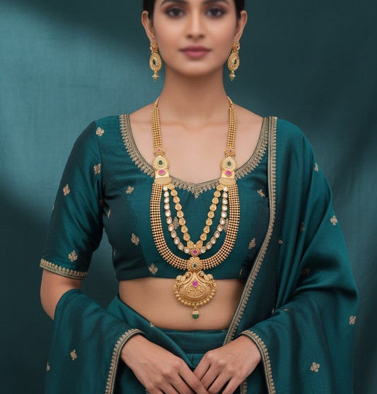 Rani Haar Brass High Gold Antique Jewellery Set-20149