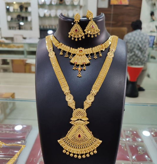 1 Gram Gold Plated Necklace Combo Set-81253