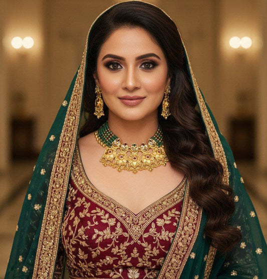 Necklace Brass High Gold Antique Combo Jewellery Set-20115