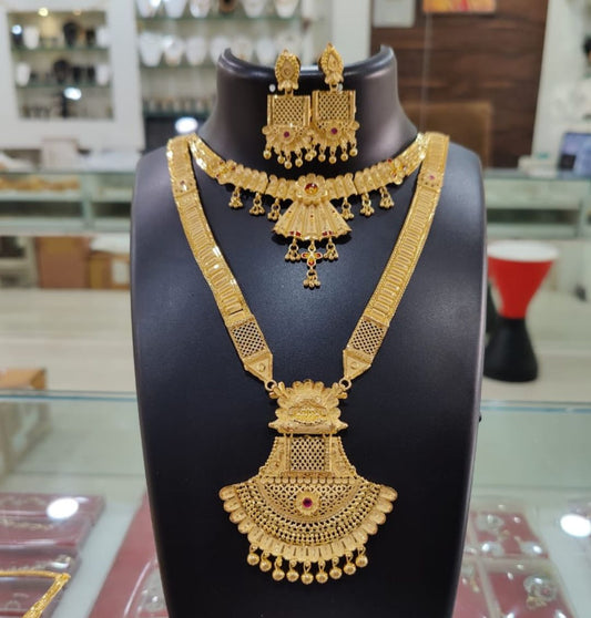 1 Gram Gold Plated Necklace Combo Set-81254