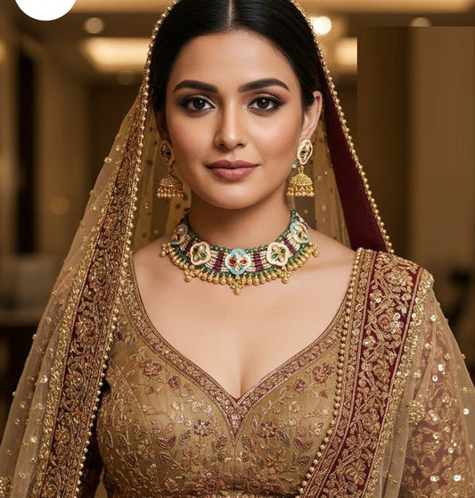 Necklace Brass High Gold Antique Combo Jewellery Set-20116