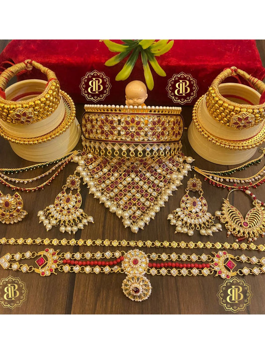 Kundan Rajputi Bridal Jewellery Combo Set-30972