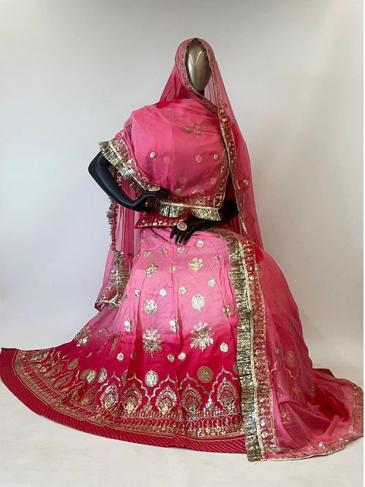Double Shaded Pure Upada Wedding Reception Rajputi Poshak-91363