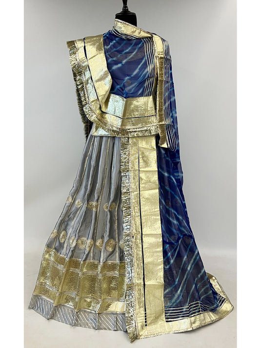Heavy Satin 5 Meter full Gher Premium quality Leheriya Rajputi Poshak-91439