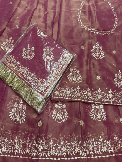 Tissue High Quality Wedding Party Wear Traditional Rajputi Poshak with Pittan work-81960