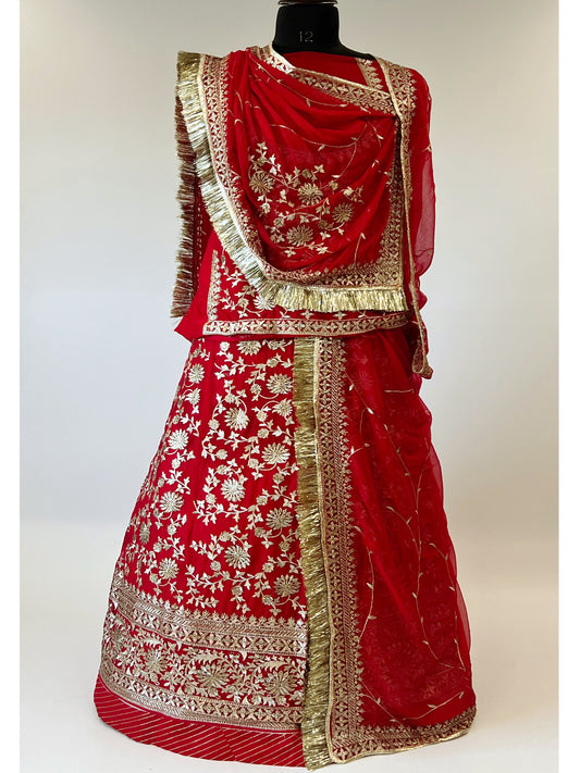 Humrahi Pure Bridal karwa Chauth Special Rajputi Poshak In Red Colour-61106