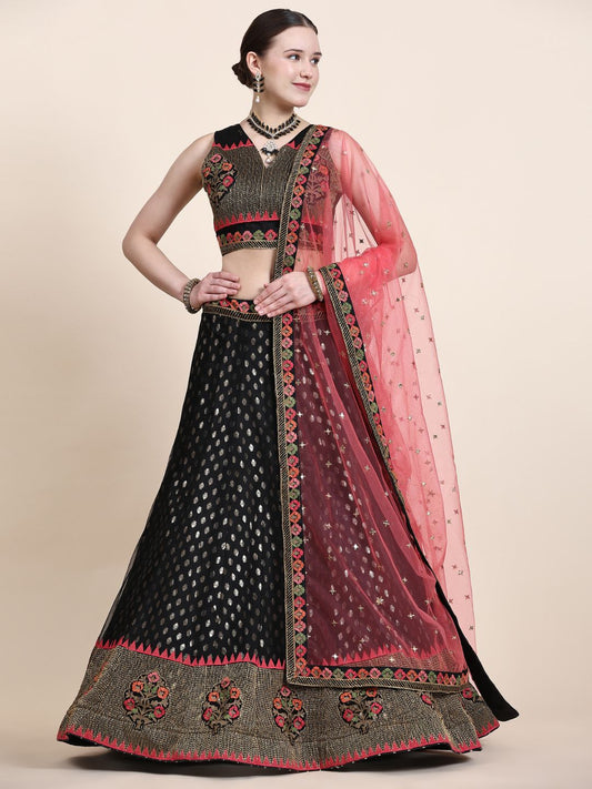 Sequance Georgette Lehenga in Black