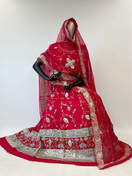 10 Kali Thakurji Pure Receiption Rajputi Poshak with Chanderi Work -91323