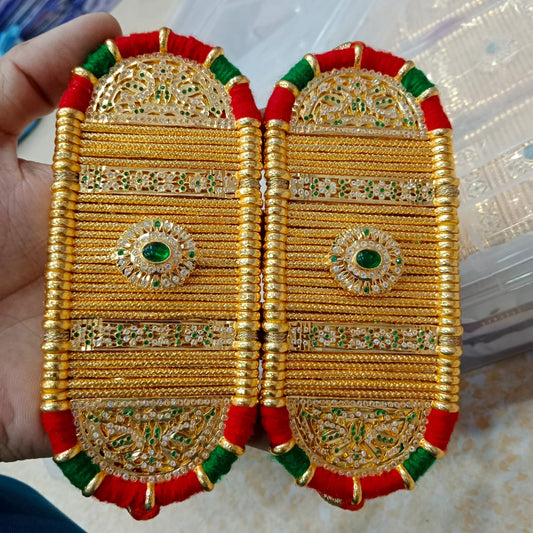 Gold AD Stone Brass High Quility Traditional Bajuband/Rajputi Baju/Rajwadi Baju-81135