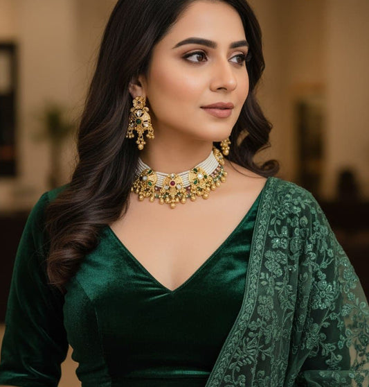 Necklace Brass High Gold Antique Combo Jewellery Set-20120