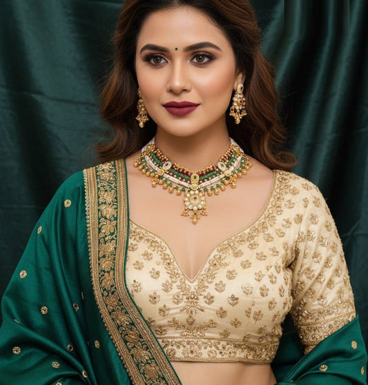 Necklace Brass High Gold Antique Combo Jewellery Set-20121