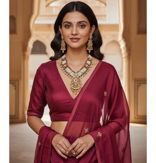 Necklace Brass High Gold Antique Combo Jewellery Set-20123