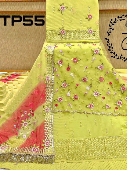 Stone Half Pure Traditional Wedding Rajputi Poshak In Yellow Color-61037