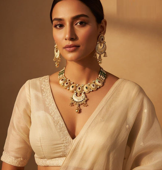 Necklace Brass High Gold Antique Combo Jewellery Set-20125