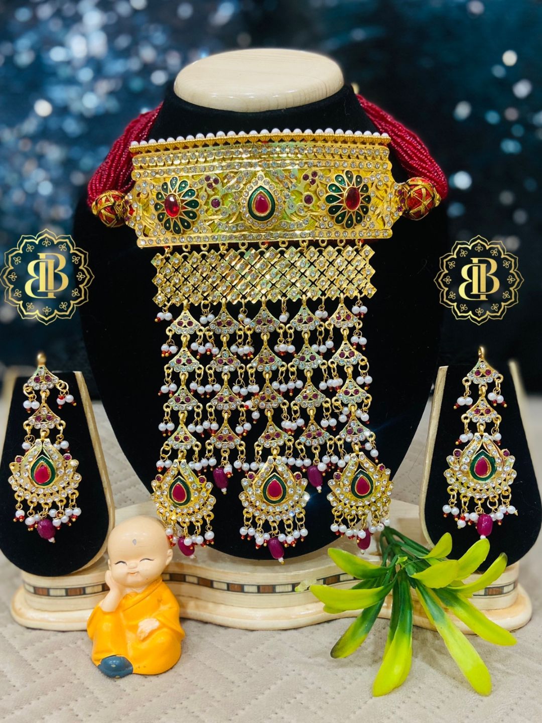 Gold Rajwadi Rajputi Jewellery Add Set-30991