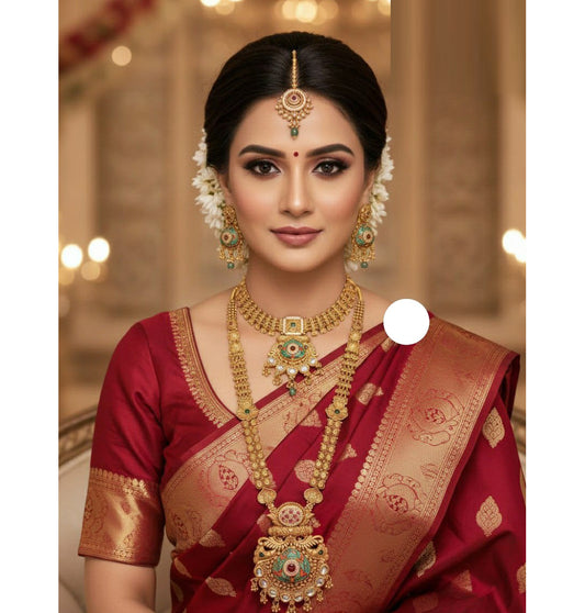 Necklace Brass High Gold Antique Combo Jewellery Set-20127