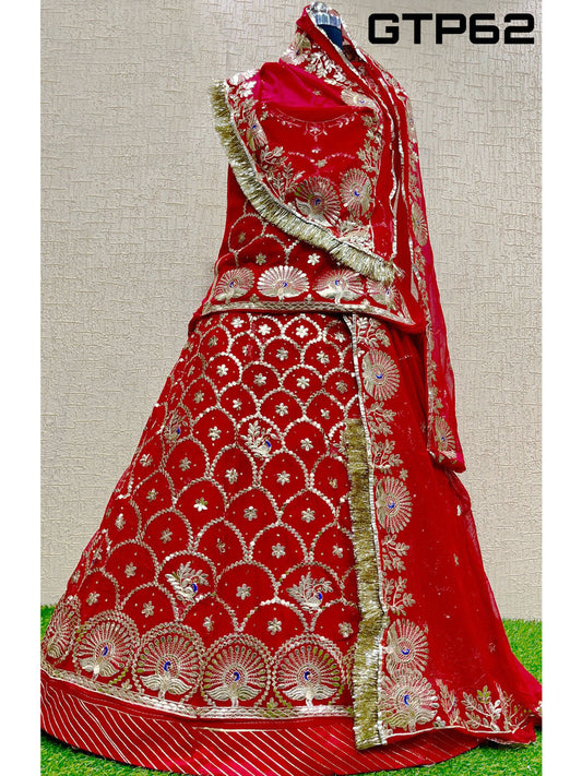 Humarai Pure wedding Sangeet Zari work Rajputi Poshak In Red Color-82034