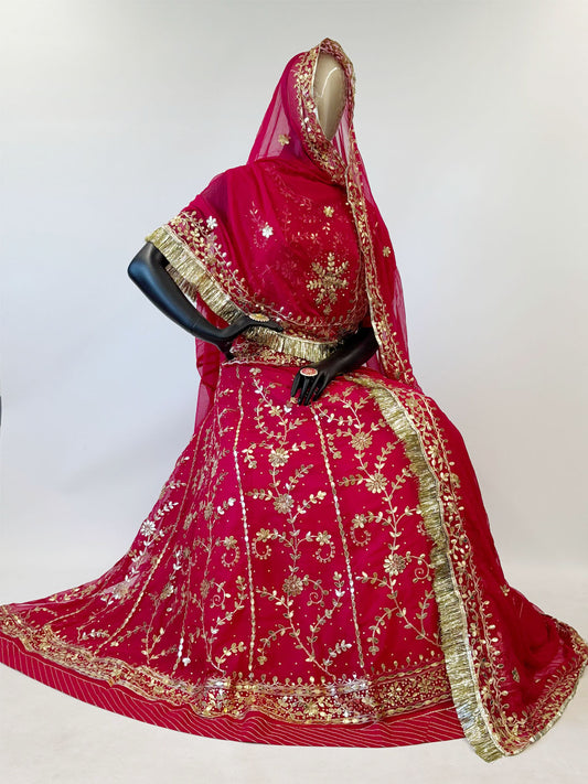 Gotta Patti Humarai Pure Rajputi Poshak In red Color-91343