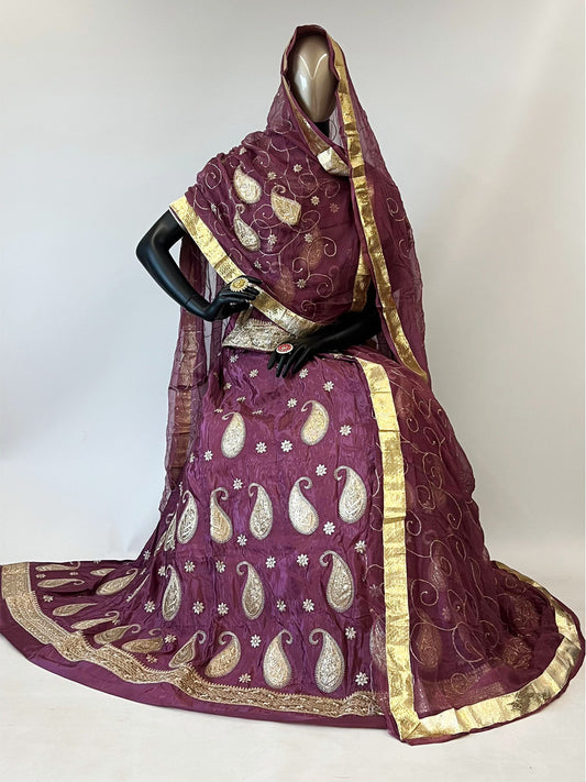 10 Kali Thakurji Pure Mehendi Sangeet Rajputi Poshak In Purple color-91356