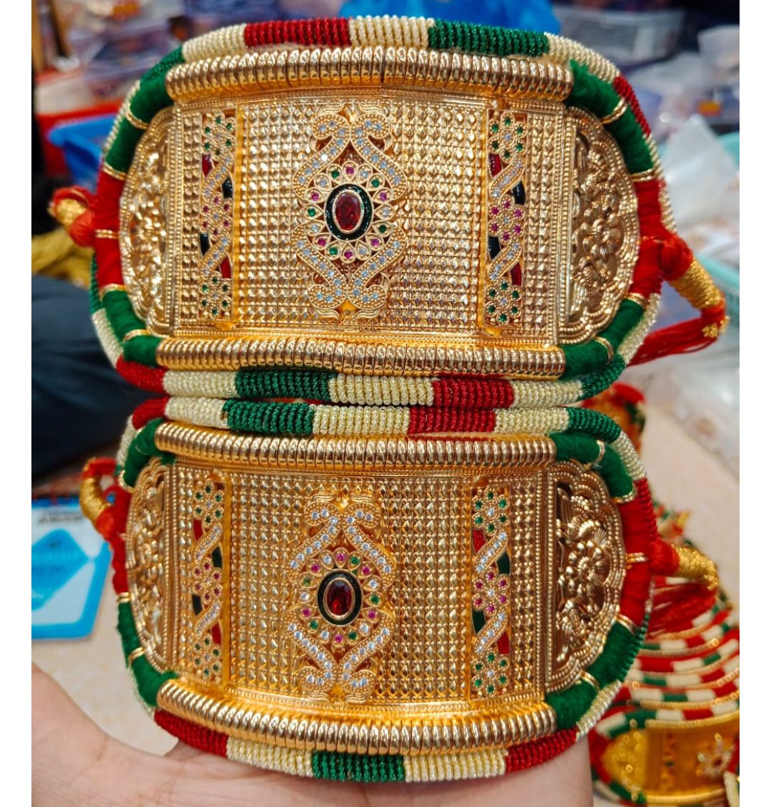 High Gold Plated Traditional Bajuband/Rajputi Baju/Rajwadi Baju Without Loom-81331