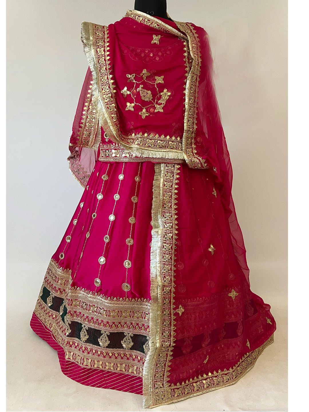 24 Kali Full Gher Satin Traditional Rajputi Poshak with Codding Work In Pink color-81381