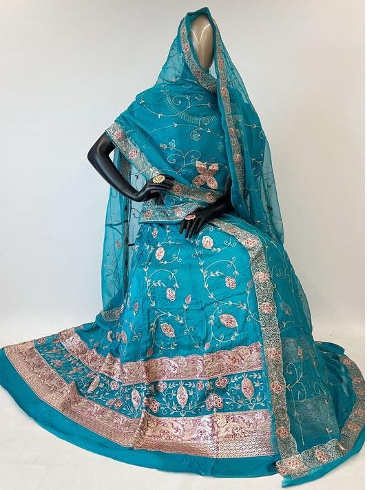 10 Kali Thakurji Pure Receiption Rajputi Poshak with Chanderi Work -91324