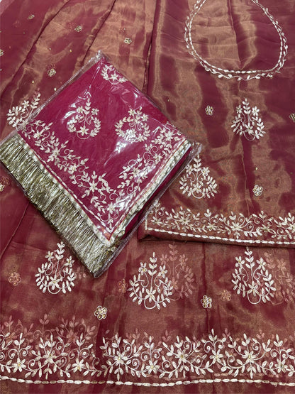 Tissue High Quality Wedding Party Wear Traditional Rajputi Poshak with Pittan work-81961