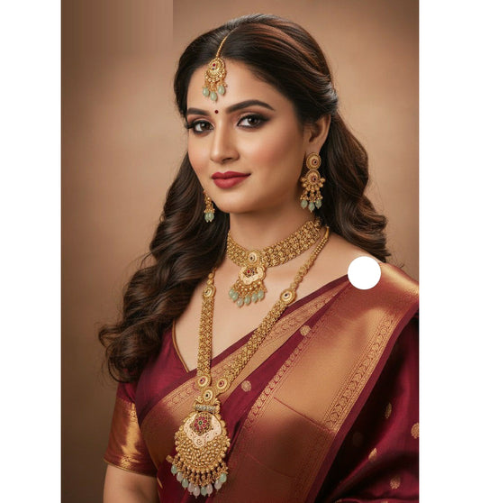 Necklace Brass High Gold Antique Combo Jewellery Set-20129