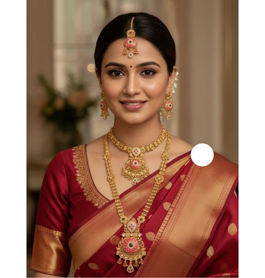 Necklace Brass High Gold Antique Combo Jewellery Set-20132