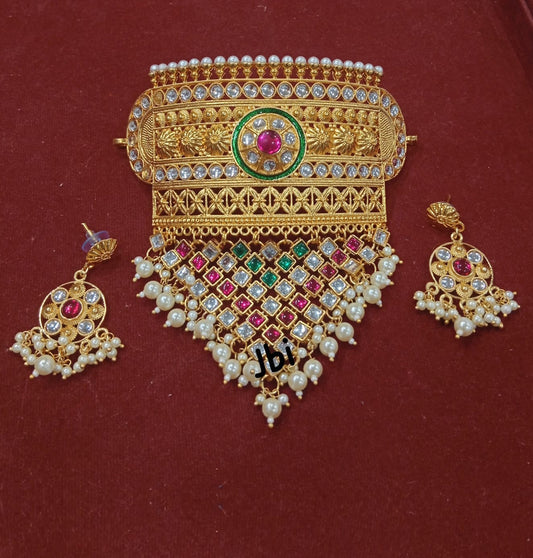 Marwadi Kundan Aad Jewelry Set-301200
