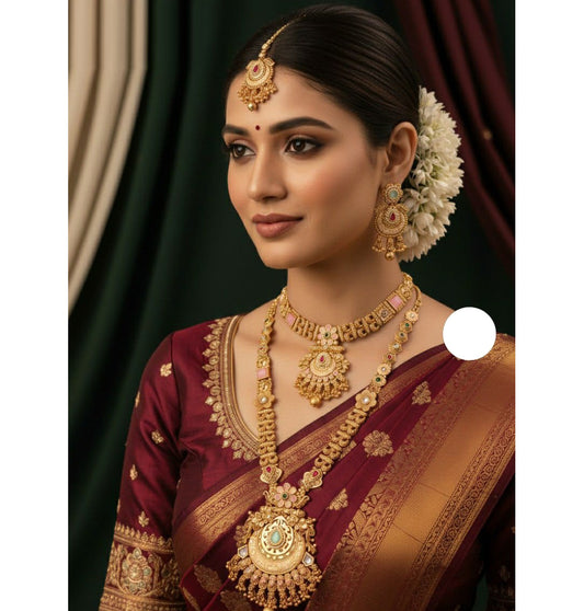 Necklace Brass High Gold Antique Combo Jewellery Set-20138
