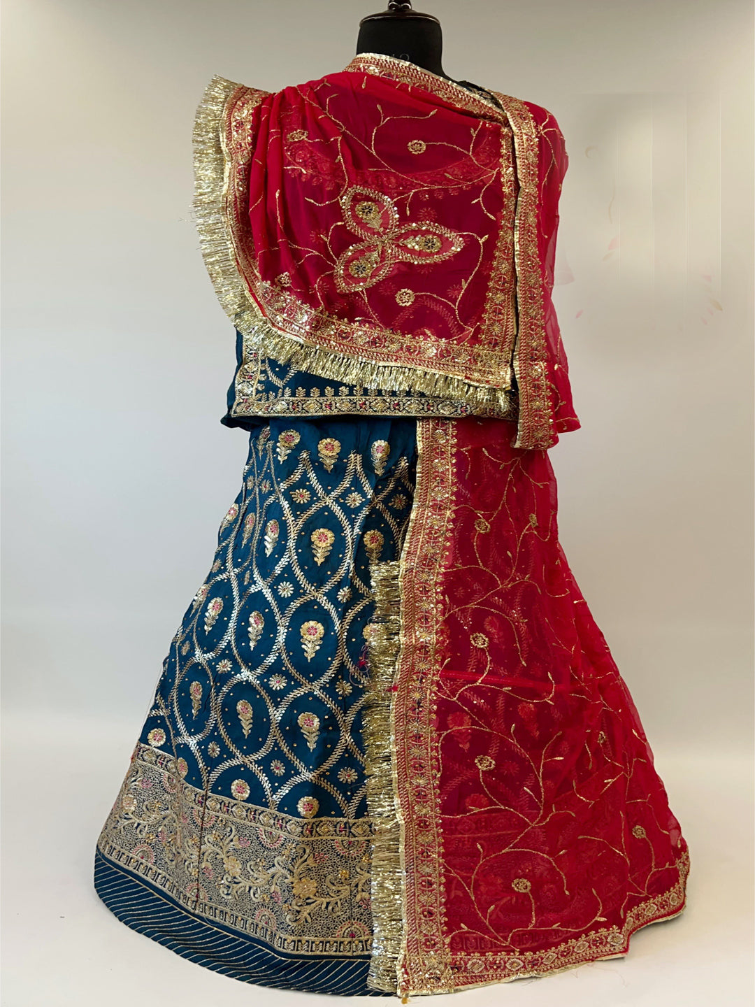 Upada Silk Traditional Wedding Rajputi Poshak with Jari Work In Blue color-61118