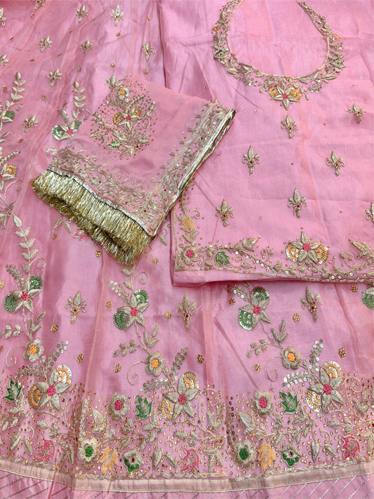 Humrahi Pure Zardoi look coding work Rajputi Poshak In Light Pink Colour-81925