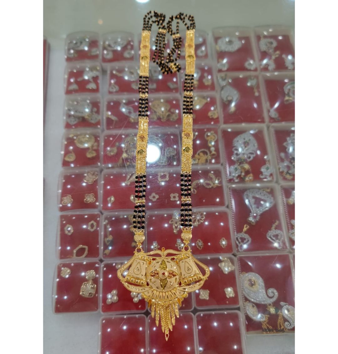 1 Gram Gold Plated Mangalsutra Set in 28 Inches-81240